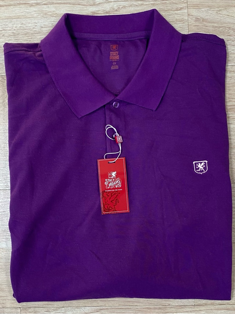 Stacy Adams Polo Men’s 5XL Magic Purple Short Sleeve Athleisure Golf Shirt NWT